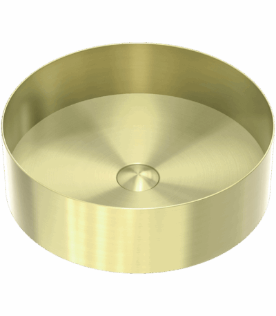 Nero Opal Round 400mm Stainless Steel Basin Brushed Gold | NRB401rBG