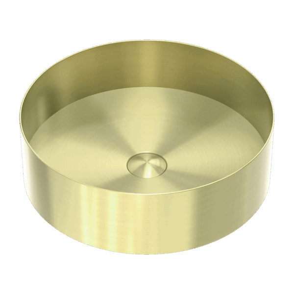 Nero Opal Round 400mm Stainless Steel Basin Brushed Gold | NRB401rBG