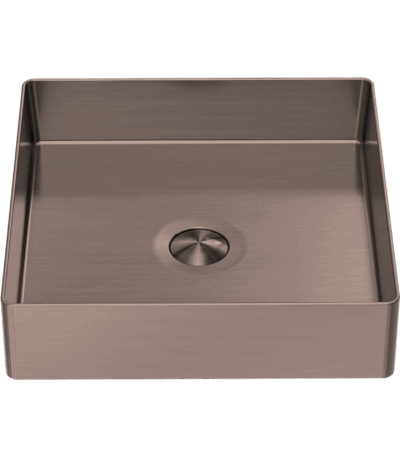 Nero Opal Square 400mm Stainless Steel Basin Brushed Bronze | NRB401sBZ