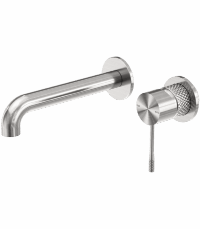 Nero Opal Wall Basin/Bath Mixer Separate Back Plate 160mm Brushed Nickel | NR251907B160BN