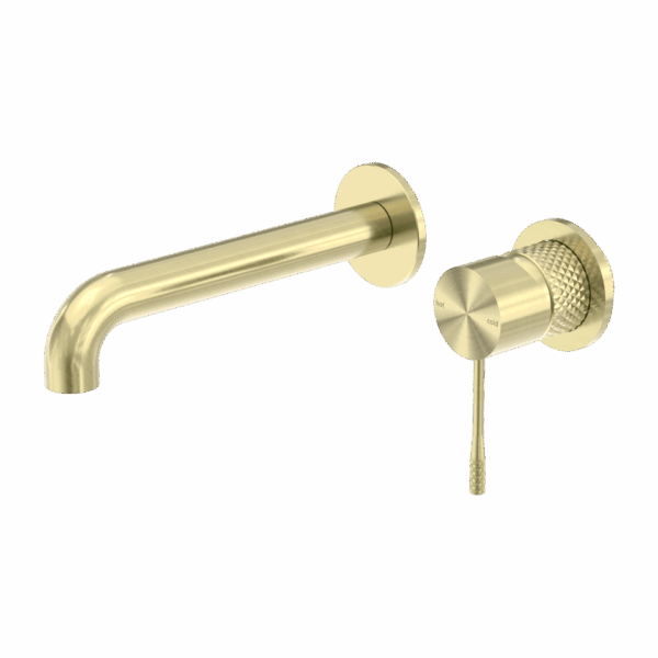 Nero Opal Wall Basin/Bath Mixer Separate Back Plate 230mm Brushed Gold | NR251907B230BG