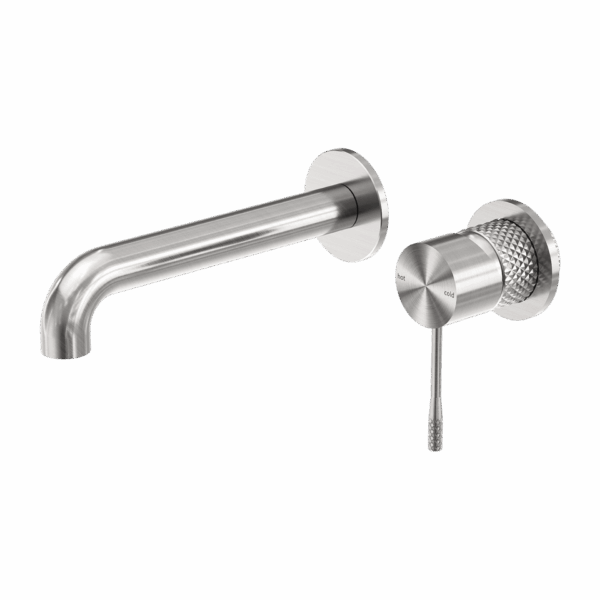 Nero Opal Wall Basin/Bath Mixer Separate Back Plate 230mm Brushed Nickel | NR251907B230BN