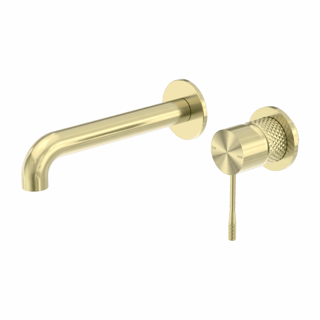 Nero Opal Wall Basin/Bath Mixer Separate Back Plate 260mm Brushed Gold | NR251907B260BG