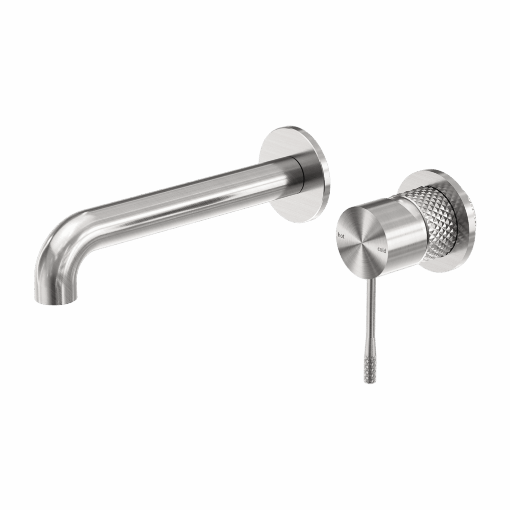 Nero Opal Wall Basin/Bath Mixer Separate Back Plate 260mm Brushed Nickel | NR251907B260BN