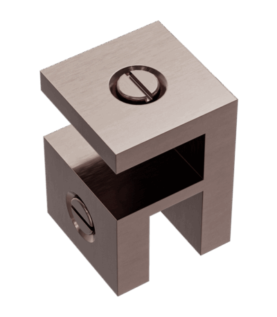 Nero Over-Panel Glass To Glass Fitting 10mm Glass Brushed Bronze | NRSH201BZ
