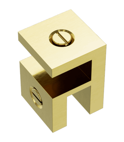 Nero Over-Panel Glass To Glass Fitting 10mm Glass Brushed Gold | NRSH201BG