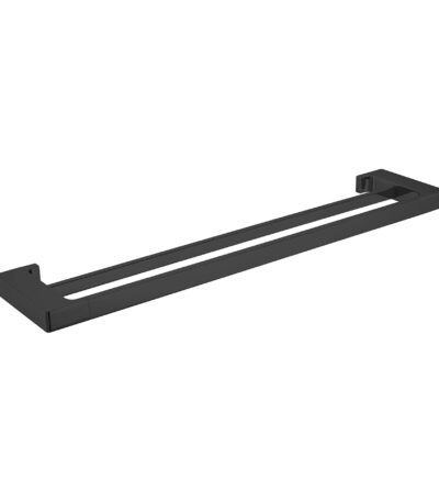 Nero Pearl Double Towel Rail 800mm Matte Black | NR8030dMB