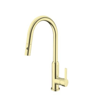 Nero Pearl Pull Out Sink Mixer With Vegie Spray Function Brushed Gold | NR231708BG