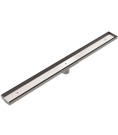 Nero Tile Insert V Channel Floor Grate 50mm Outlet With Hole Saw Brushed Nickel | NRFG002HSBN