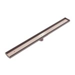 Nero Tile Insert V Channel Floor Grate 50mm Outlet With Hole Saw Brushed Bronze | NRFG002HSBZ