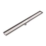 Nero Tile Insert V Channel Floor Grate 50mm Outlet With Hole Saw Brushed Nickel | NRFG002HSBN