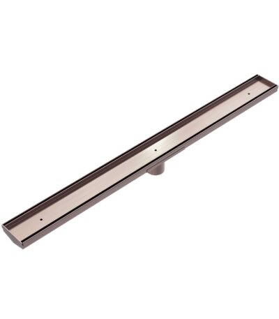 Nero Tile Insert V Channel Floor Grate 50mm Outlet With Hole Saw Brushed Bronze | NRFG002HSBZ