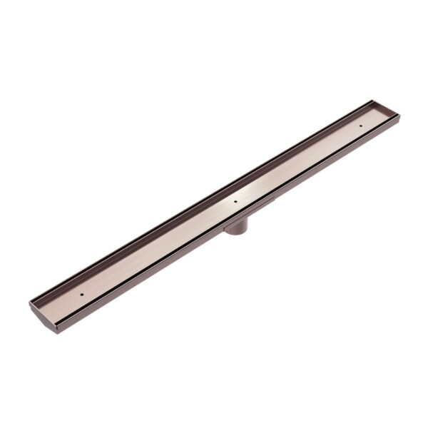 Nero Tile Insert V Channel Floor Grate 50mm Outlet With Hole Saw Brushed Bronze | NRFG002HSBZ
