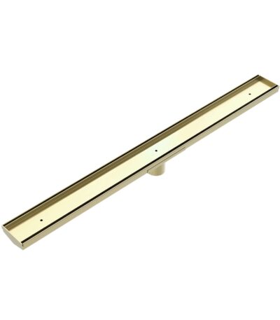 Nero Tile Insert V Channel Floor Grate 50mm Outlet With Hole Saw Brushed Gold | NRFG002HSBG