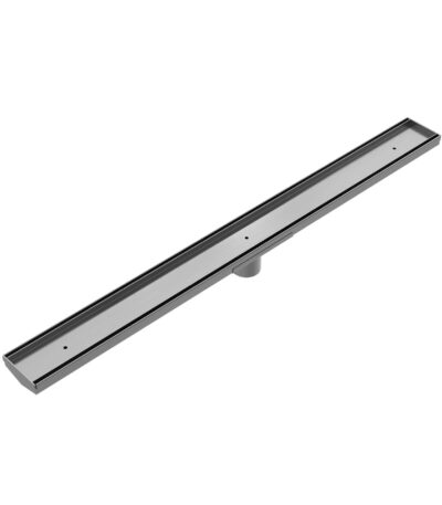 Nero Tile Insert V Channel Floor Grate 50mm Outlet With Hole Saw Gun Metal | NRFG002HSGM