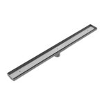 Nero Tile Insert V Channel Floor Grate 50mm Outlet With Hole Saw Gun Metal | NRFG002HSGM