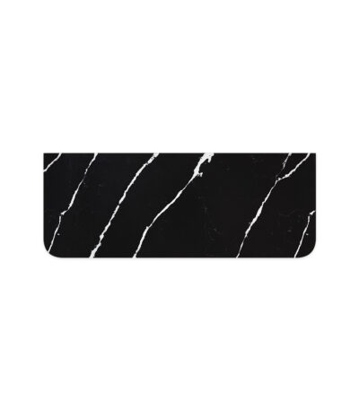 Nero Vena Silica Free Stone Top, Curved Full Depth, 1200mm