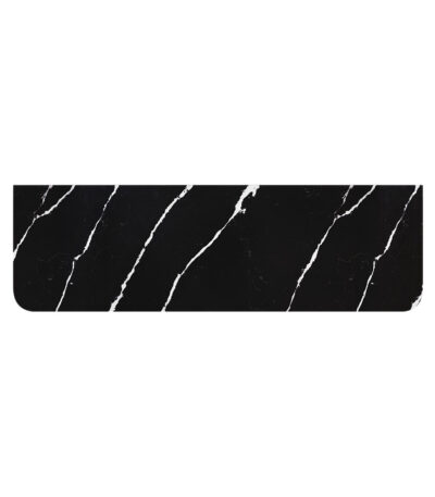 Nero Vena Silica Free Stone Top, Curved Full Depth, 1500mm