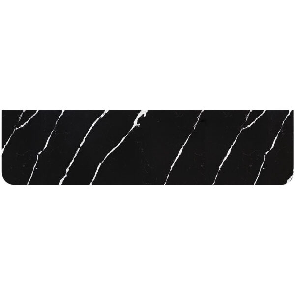 Nero Vena Silica Free Stone Top, Curved Full Depth, 1800mm