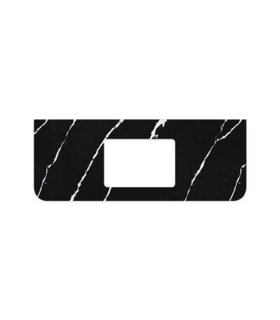 Nero Vena Silica Free Stone Top, Curved Full Depth with Single Undermount Basin Hole, 1200mm