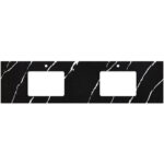 Nero Vena Silica Free Stone Top, Rectangular Full Depth with Double Undermount Basin Hole & Tap Holes, 1800mm