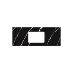 Nero Vena Silica Free Stone Top, Rectangular Full Depth with Single Undermount Basin Hole, 1200mm