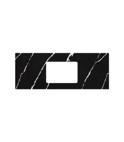 Nero Vena Silica Free Stone Top, Rectangular Full Depth with Single Undermount Basin Hole, 1200mm
