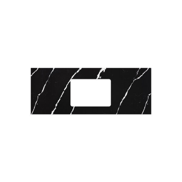 Nero Vena Silica Free Stone Top, Rectangular Full Depth with Single Undermount Basin Hole, 1200mm