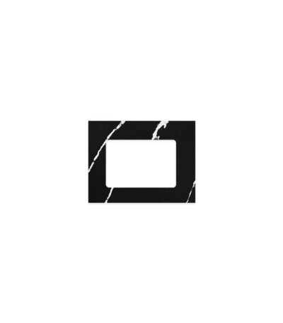 Nero Vena Silica Free Stone Top, Rectangular Full Depth with Single Undermount Basin Hole, 600mm