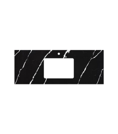 Nero Vena Silica Free Stone Top, Rectangular Full Depth with Single Undermount Basin Hole & Tap Hole, 1200mm
