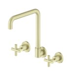 Nero X Plus Wall Kitchen Set Swivel Spout Brushed Gold | NR201607BG