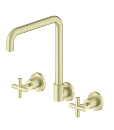 Nero X Plus Wall Kitchen Set Swivel Spout Brushed Gold | NR201607BG