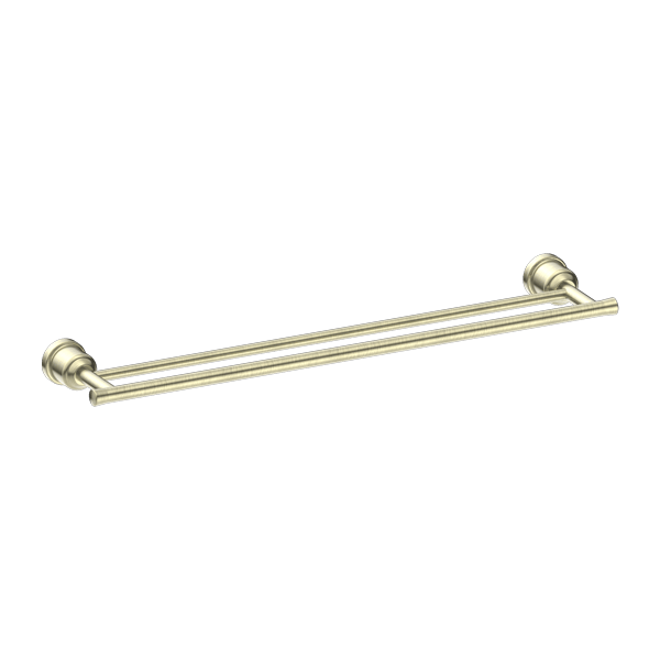 Nero York Double Towel Rail 600mm Aged Brass | NR6924dAB