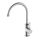 Nero York Kitchen Mixer Gooseneck With White Porcelain Lever Chrome | NR69210601CH
