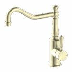 Nero York Kitchen Mixer Hook Spout With Metal Lever Aged Brass | NR69210702AB