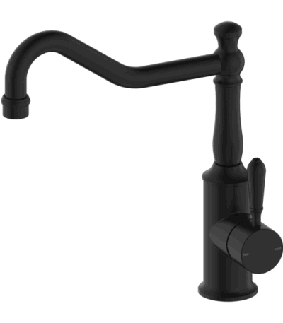 Nero York Kitchen Mixer Hook Spout With Metal Lever Matte Black | NR69210702MB