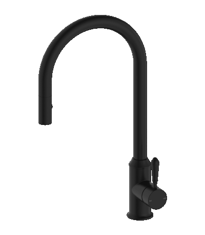 Nero York Pull Out Sink Mixer With Vegie Spray Function With Metal Lever Matte Black | NR69210802MB