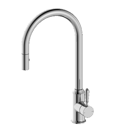 Nero York Pull Out Sink Mixer With Vegie Spray Function With Metal Lever Chrome | NR69210802CH