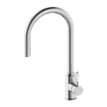Nero York Pull Out Sink Mixer With Vegie Spray Function With White Porcelain Lever Chrome | NR69210801CH