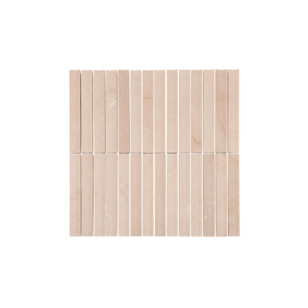 Nishi Inverted Finger Mosaic Tile - Almond