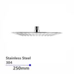 NORICO SR02 CAVALLO ULTRA THIN SHOWER HEAD 250MM CHROME AND MATTE BLACK - Urban Designs Bathroom and Kitchen