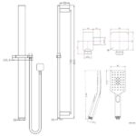 NORICO SR49 BELLINO SQUARE HANDHELD SHOWER RAIL SET CHROME AND COLOURED - Urban Designs Bathroom and Kitchen