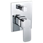 Nova Round Cornered Rectangle Handle Wall Mixer With Diverter | PSR3002SB