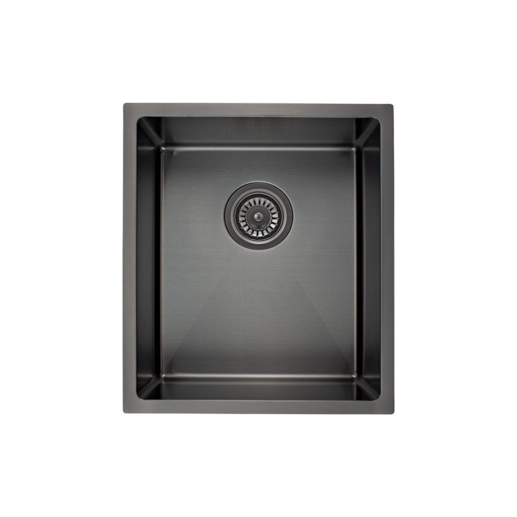 Ohelu Single Kitchen Sink 380mm - Brushed Gunmetal