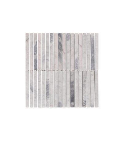 Okawa Rounded Finger Mosaic Tile - Grey Marble