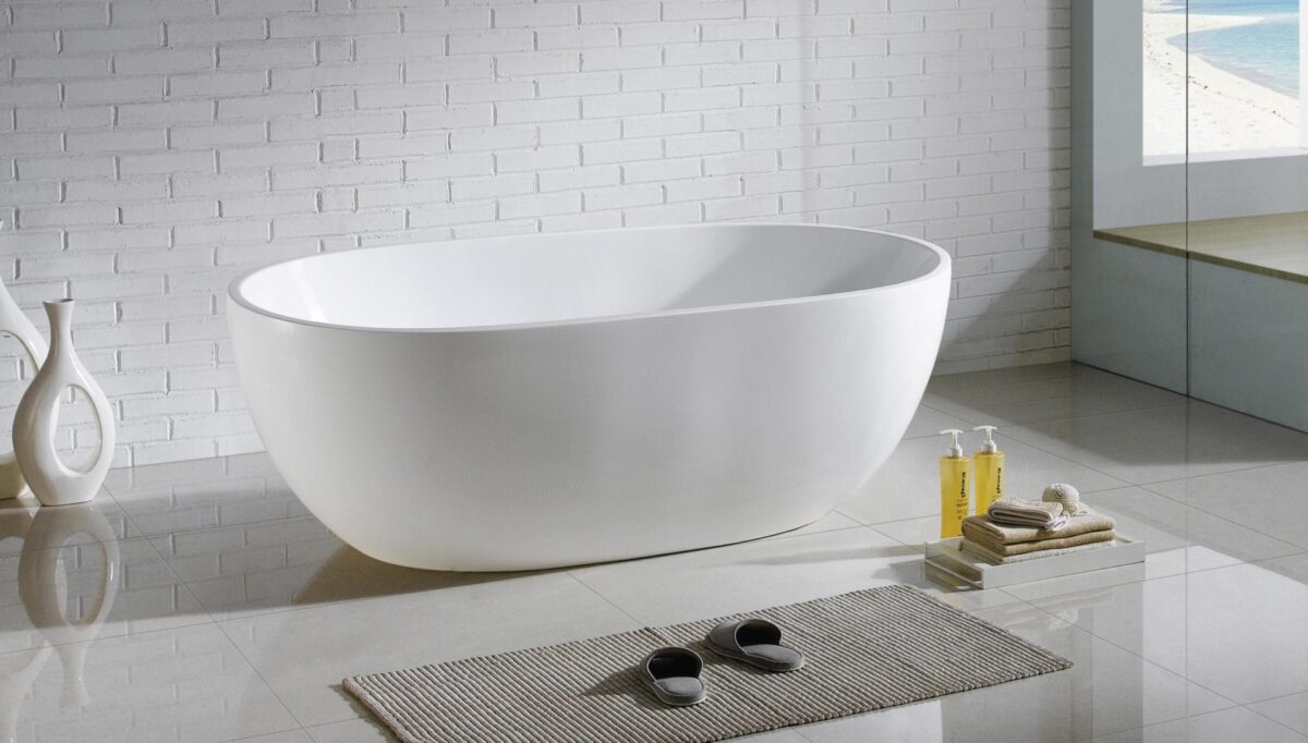Olivia Freestanding Bathtub - Gloss White - No Overflow - 1300mm | OVBT1300-NF
