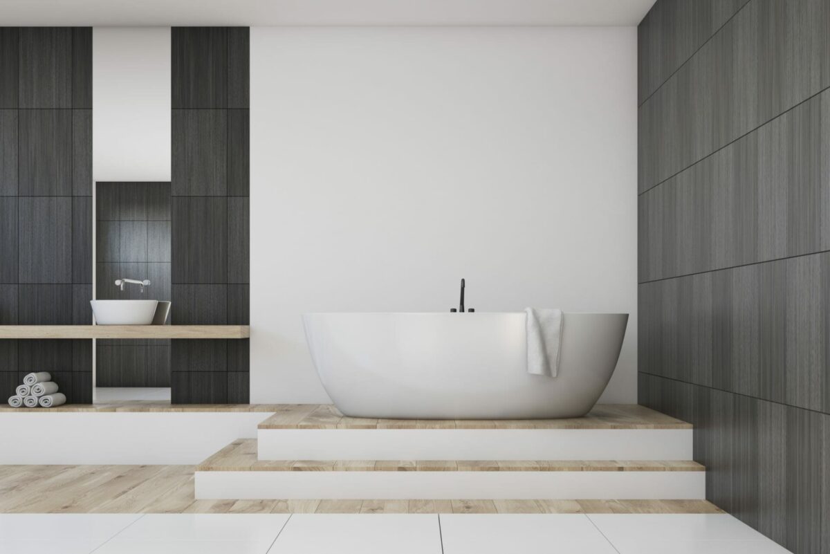 Olivia Freestanding Bathtub - Gloss White - Overflow - 1400mm | OVBT1400-OF