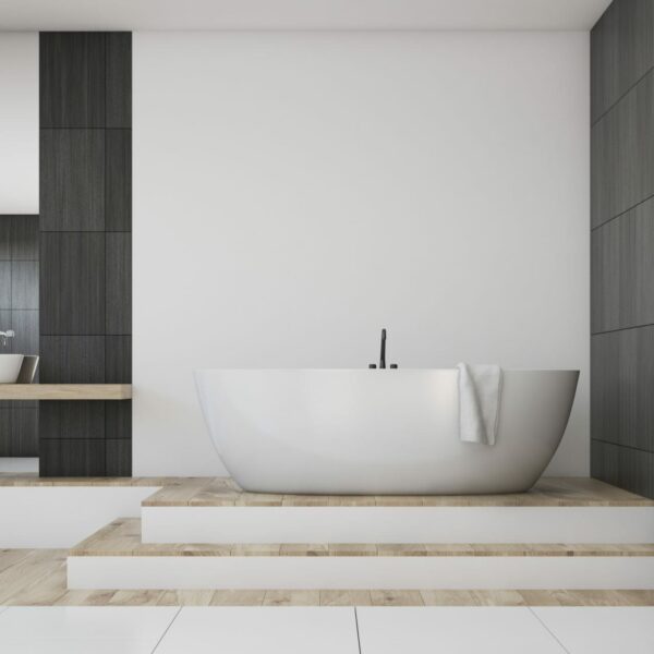 Olivia Freestanding Bathtub - Gloss White - Overflow - 1400mm | OVBT1400-OF