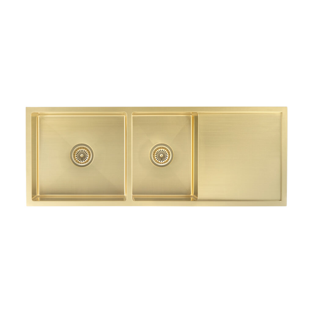 Ontario Double Kitchen Sink - Brushed Brass
