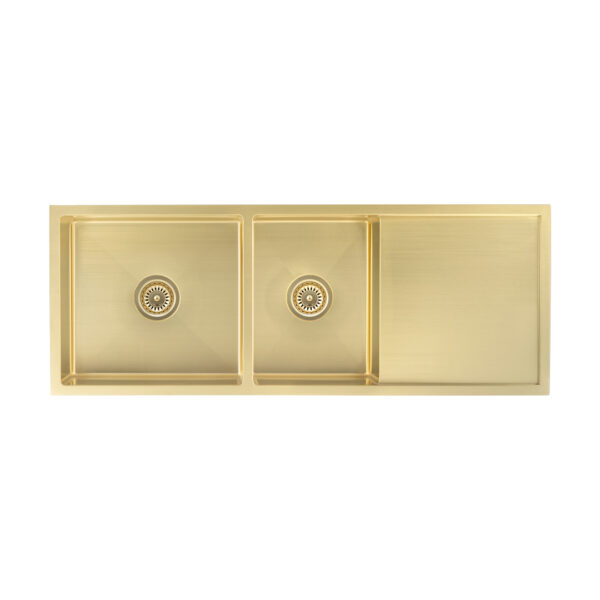 Ontario Double Kitchen Sink - Brushed Brass